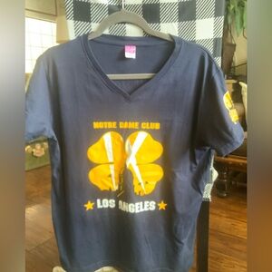 Notre Dame Club Los Angeles V-Neck Tee in Navy and Yellow